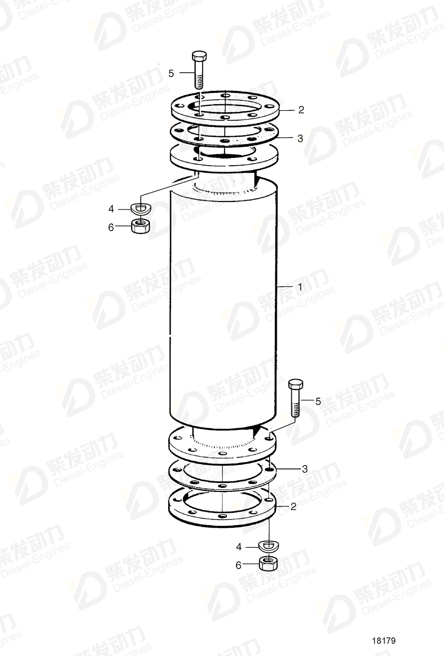 VOLVO Weld flange 3849102 Drawing